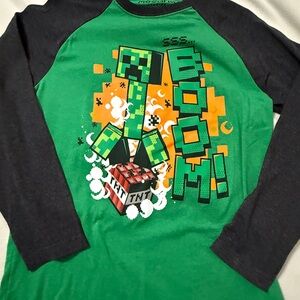 Minecraft Creeper Long Sleeve Graphic Shirt